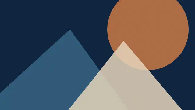Abstract dark blue and copper geometric shapes